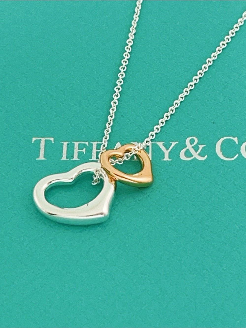 Tiffany & Co. Two-Tone Heart Pendant Necklace - Silver and Gold